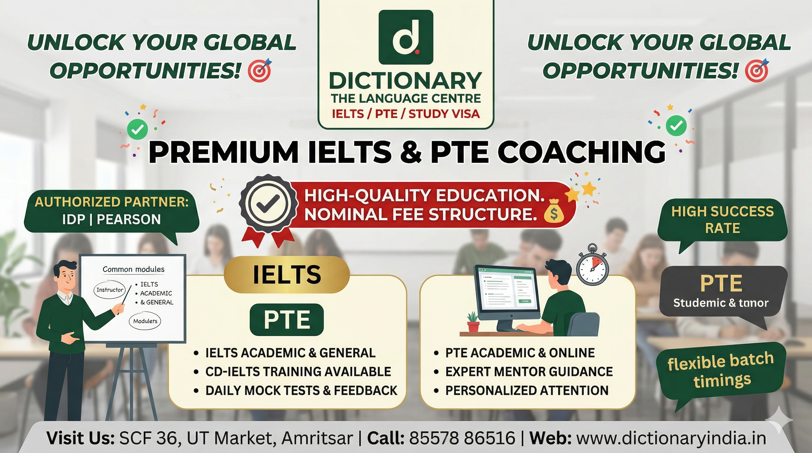 Quality Training at Nominal Fees – The Smart Choice for IELTS, PTE & Spoken English in Amritsar
